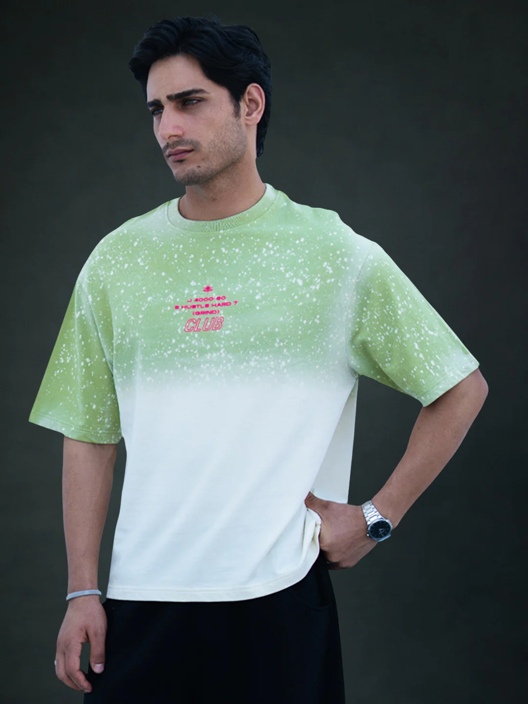 Green Ombre Graphic T-Shirt 100% Cotton - Image 3