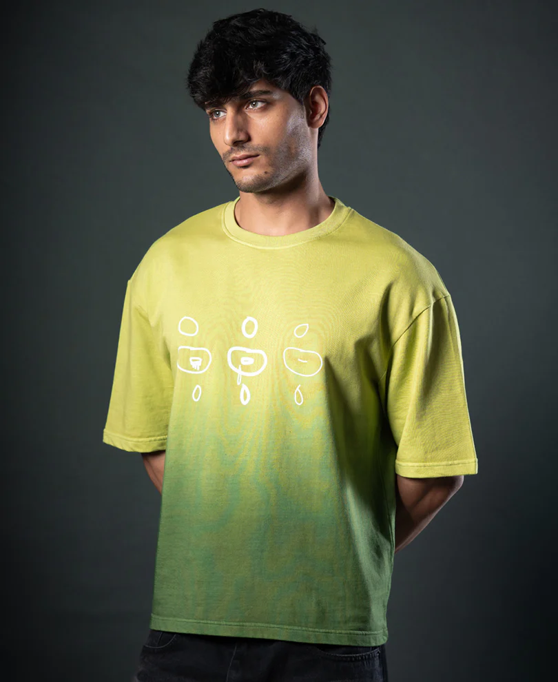 Green Ombre Print T-Shirt 100% Cotton - Image 2