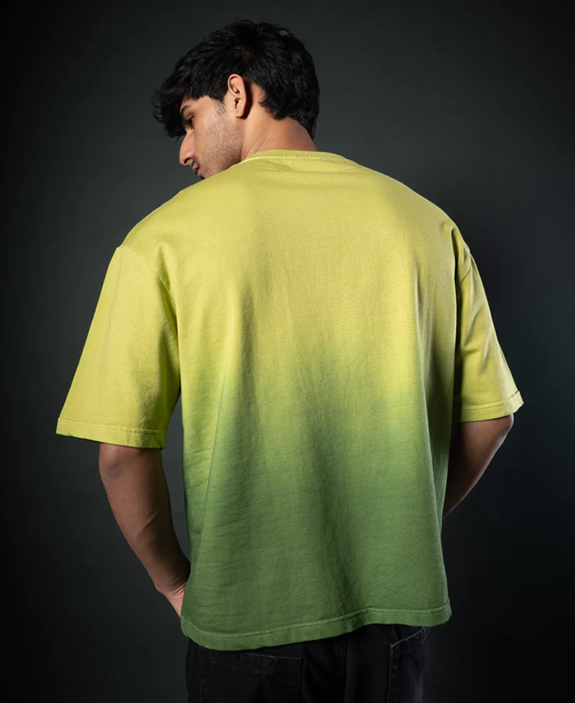 Green Ombre Print T-Shirt 100% Cotton - Image 6