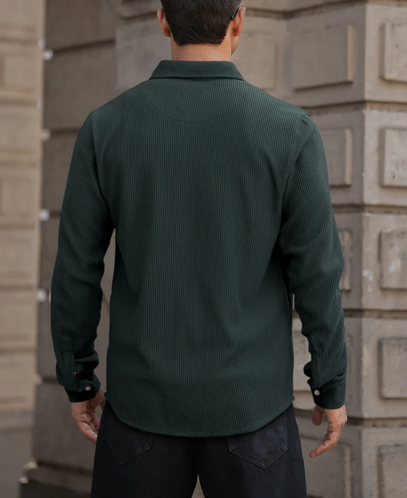 Green Regular Fit Full Sleeves Shirt - Image 5