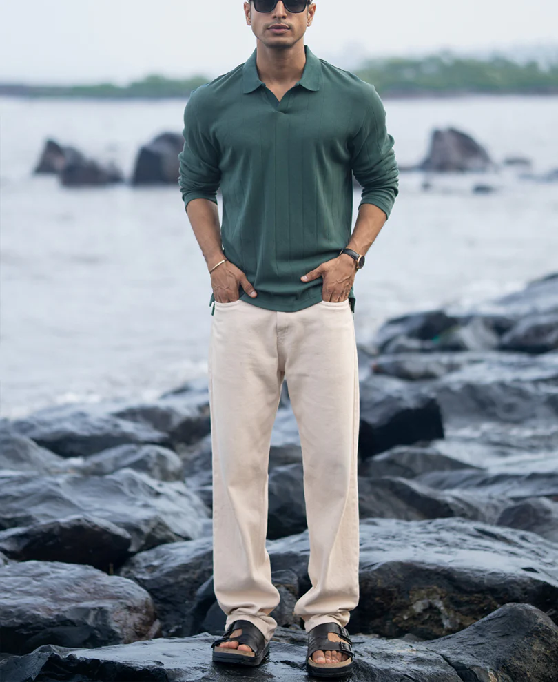 Green Regular Fit Full Sleeves T-Shirt 100% Cotton - Image 7