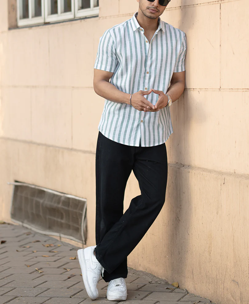 Sage Nautical Stripe Shirt - Image 6