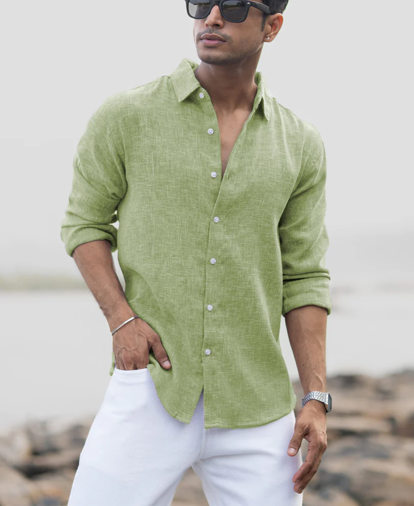 Green Structured Shirt - Image 3