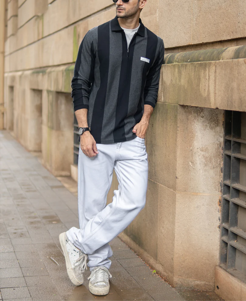 Grey And Black Stripe Lightweight T-Shirt - Image 6