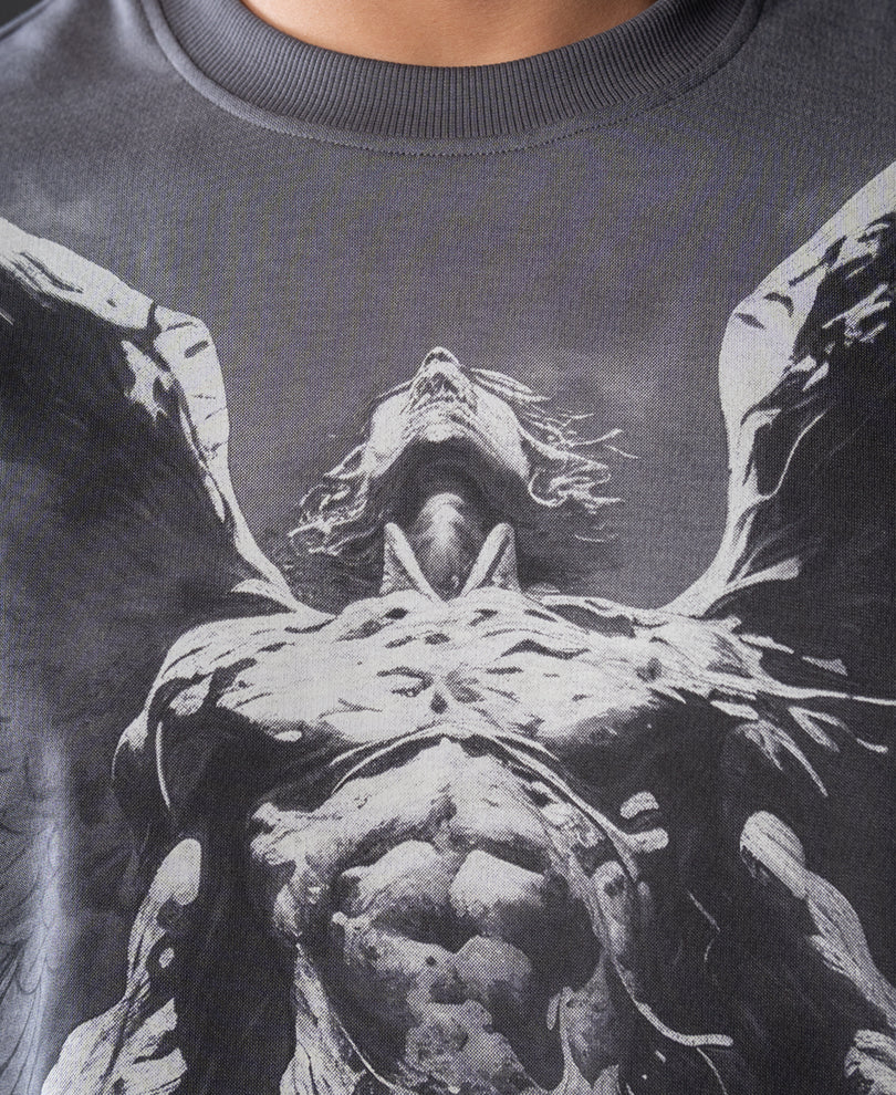 Grey Angel Grunge T-Shirt 100% Cotton - Image 5