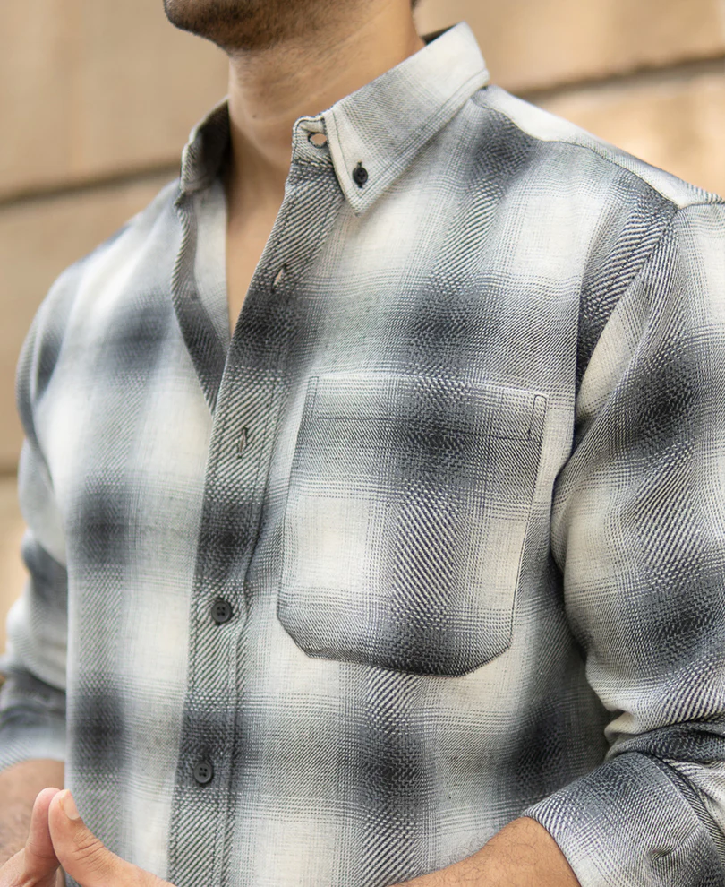 Grey Checks Button Down Shirt - Image 4