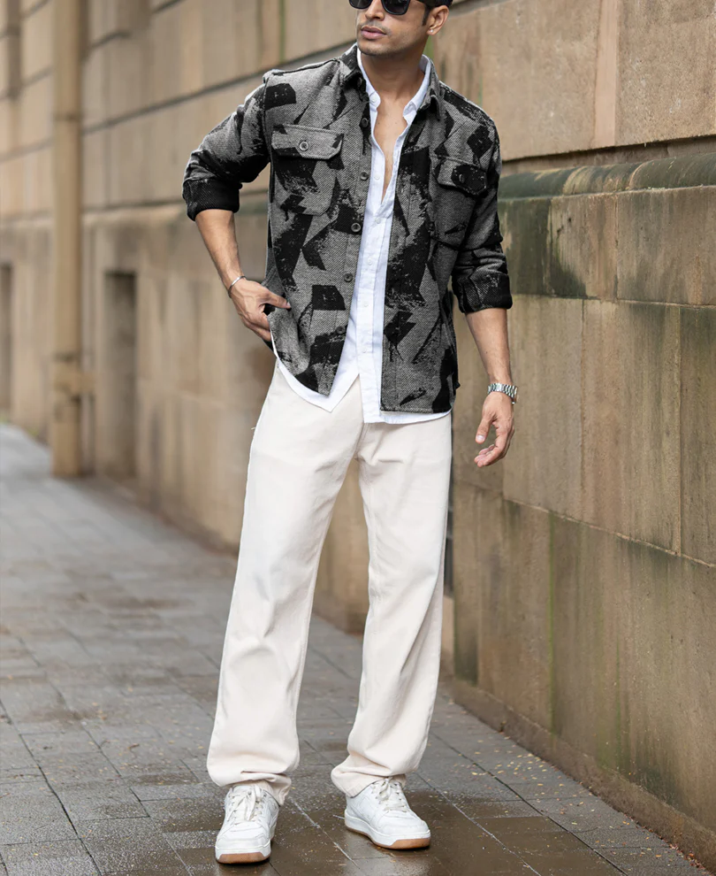 Grey Jacquard Overshirt - Image 6