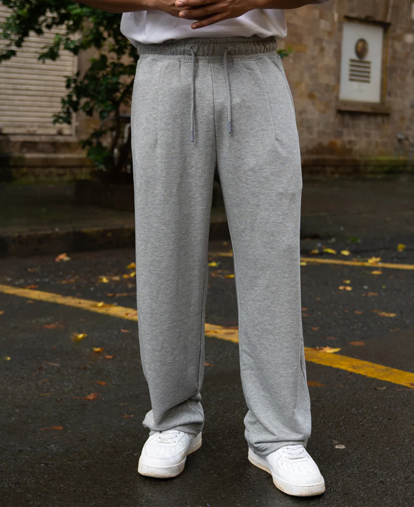 Grey Melange Baggy Trackpant - Image 2