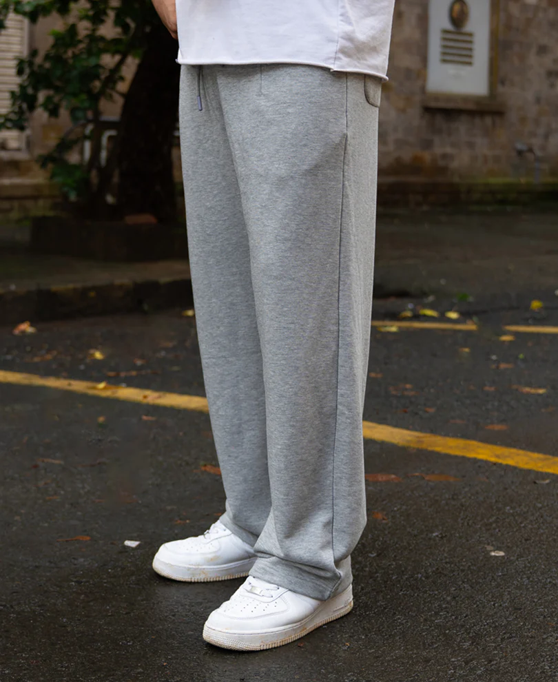 Grey Melange Baggy Trackpant - Image 3
