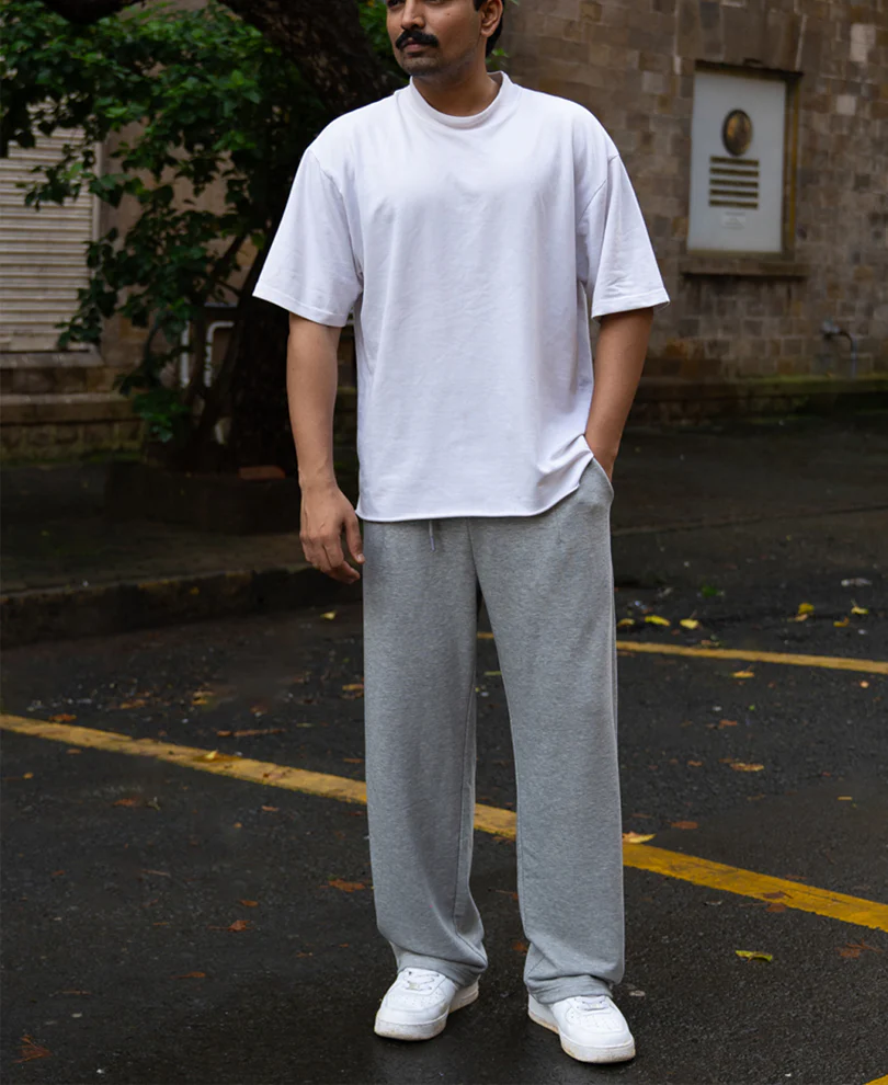 Grey Melange Baggy Trackpant - Image 7