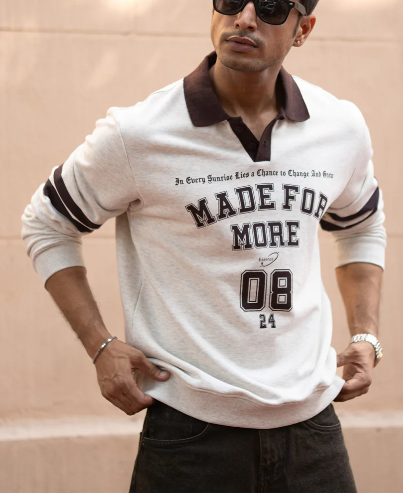 Grey Melange Printed T-Shirt - Image 2