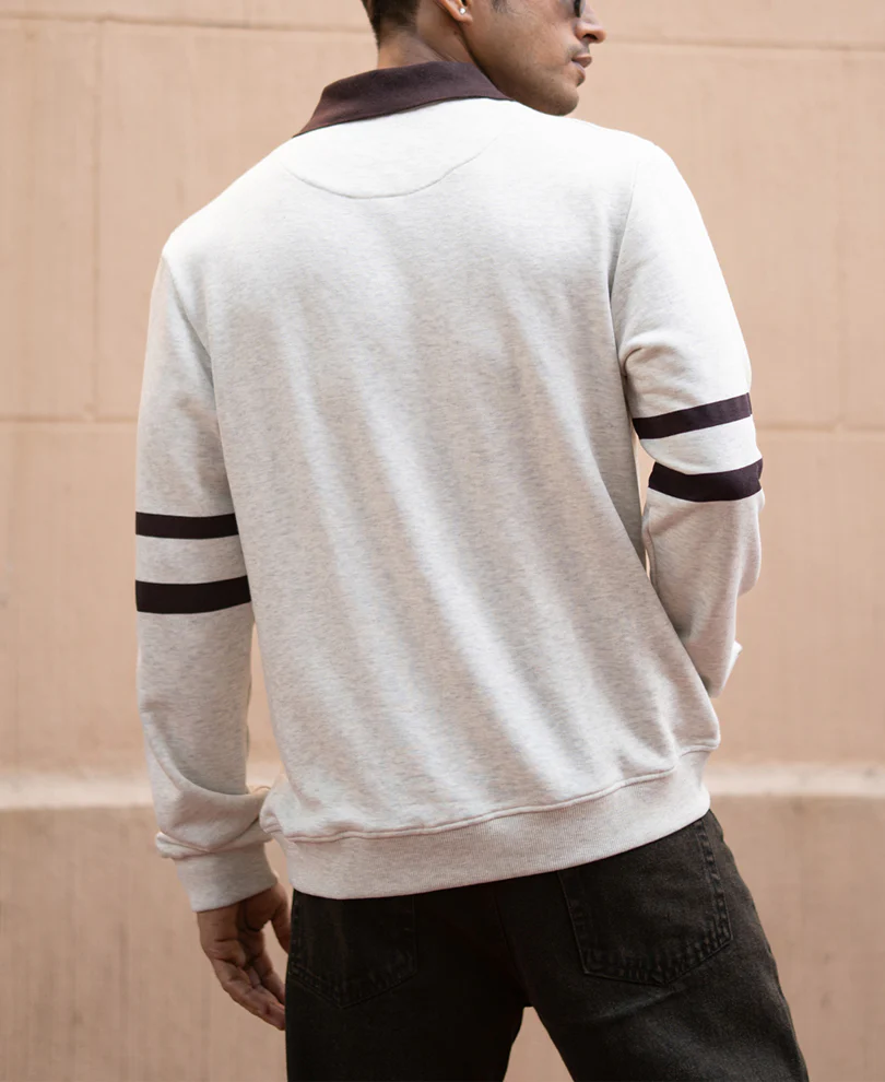 Grey Melange Printed T-Shirt - Image 5