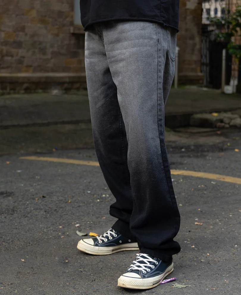 Grey Ombre Baggy Jeans 100% Cotton - Image 3