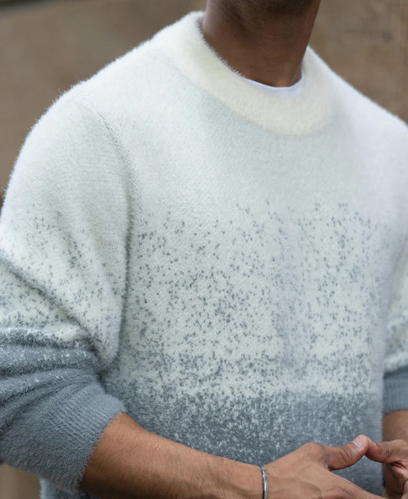 Grey Ombre Fuzzy T-Shirt - Image 3