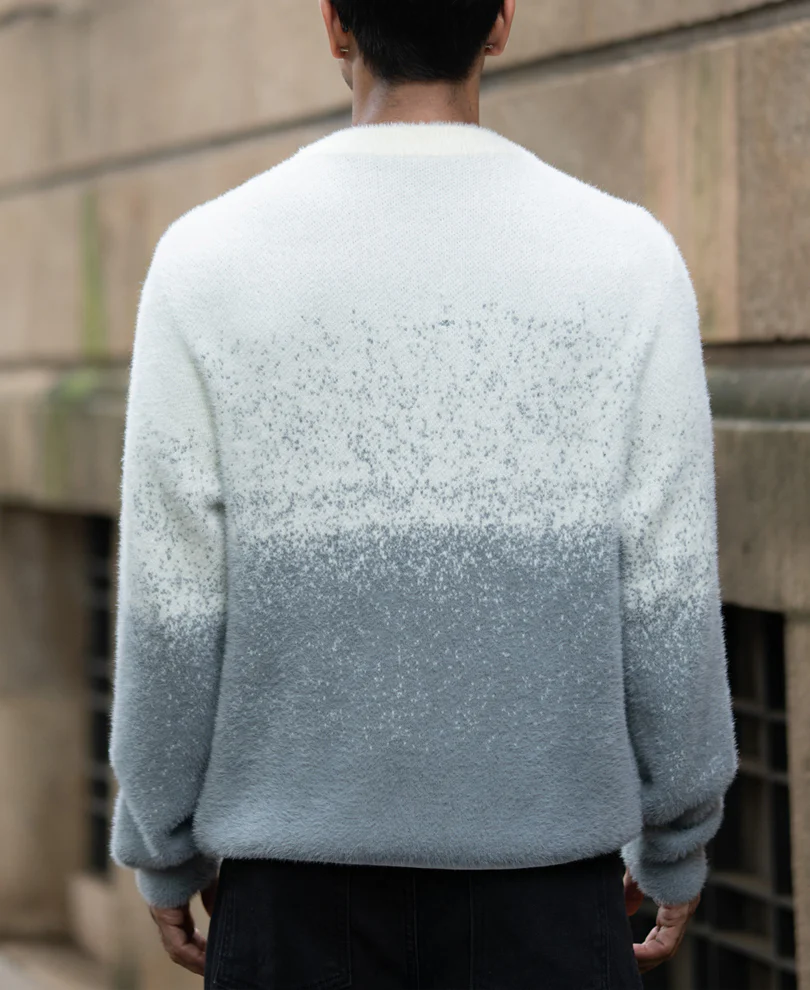 Grey Ombre Fuzzy T-Shirt - Image 5