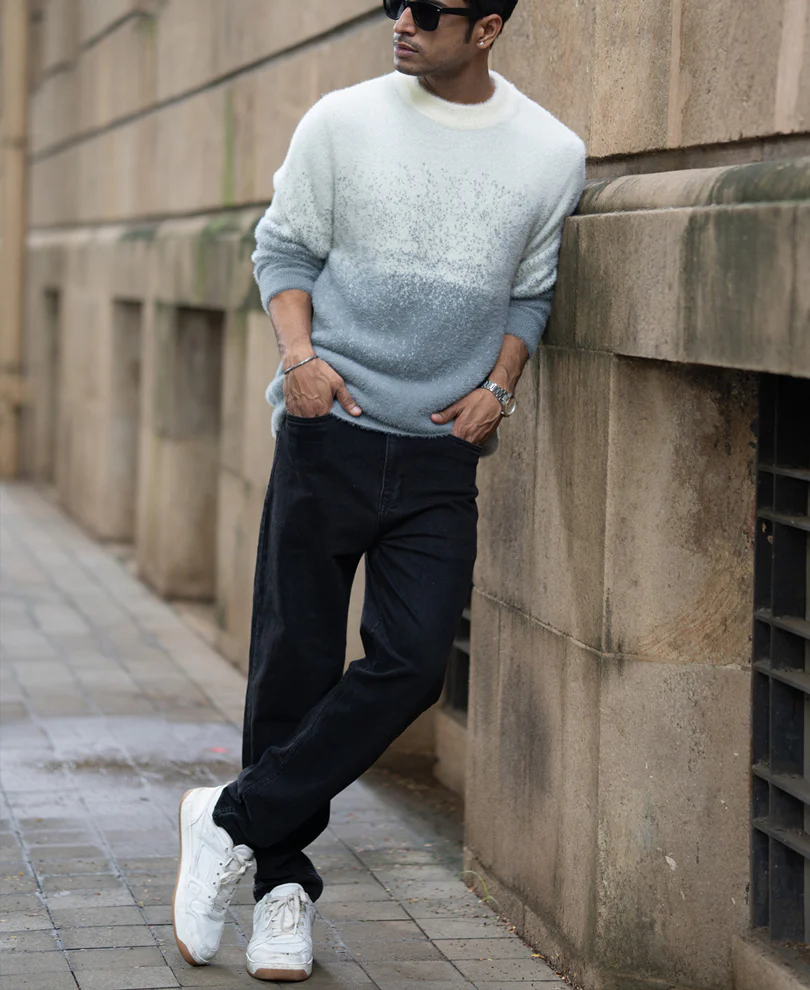 Grey Ombre Fuzzy T-Shirt - Image 6