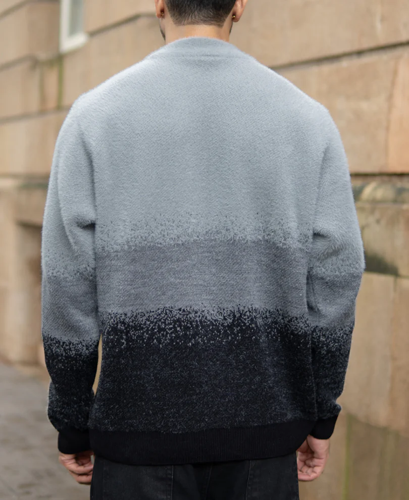 Grey Ombre Jacquard T-Shirt - Image 5