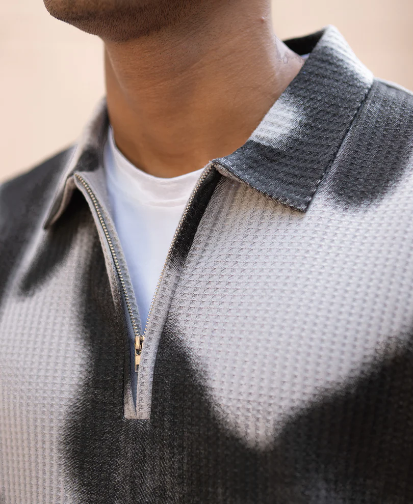 Grey Printed Structure T-Shirt - Image 3
