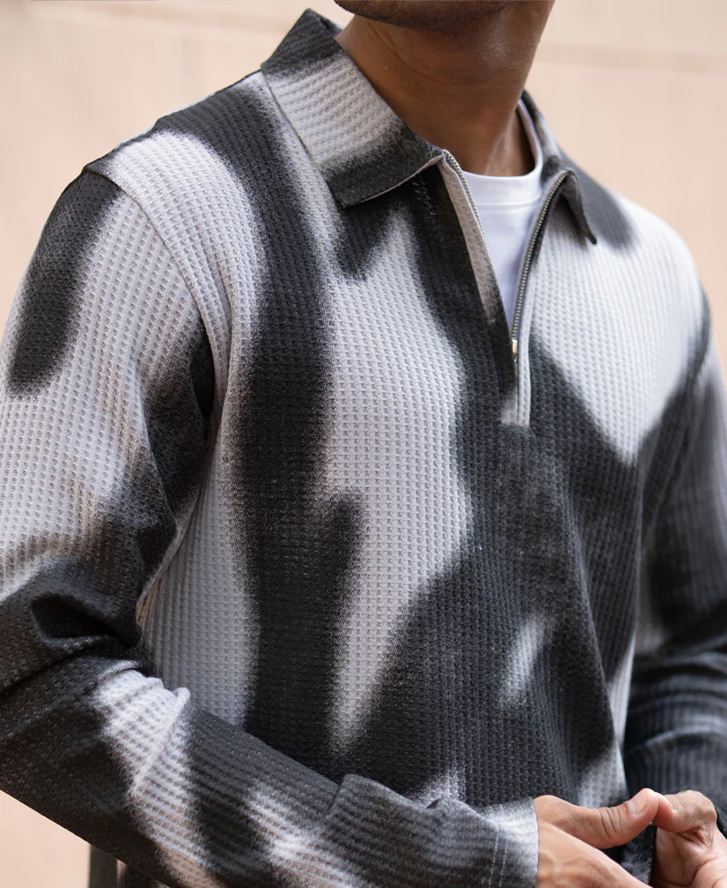 Grey Printed Structure T-Shirt - Image 4