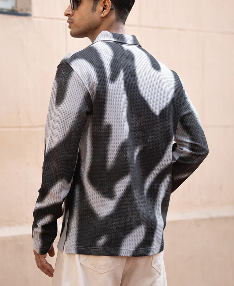 Grey Printed Structure T-Shirt - Image 6