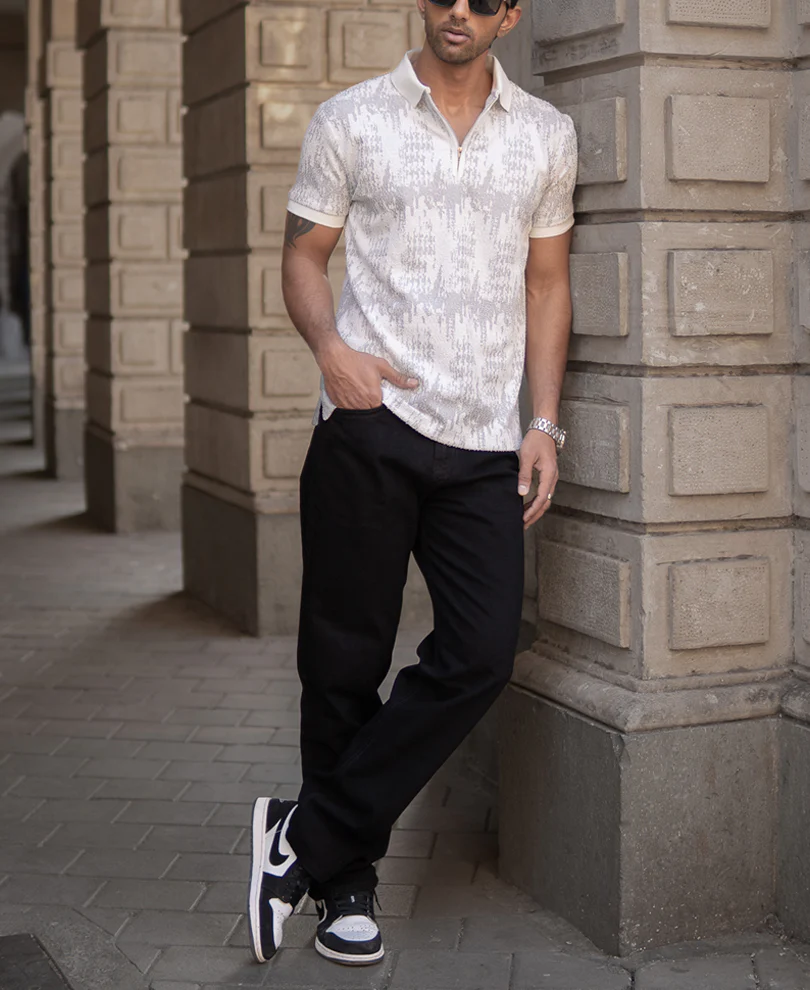 Grey Regular Fit Polo T-Shirt - Image 6