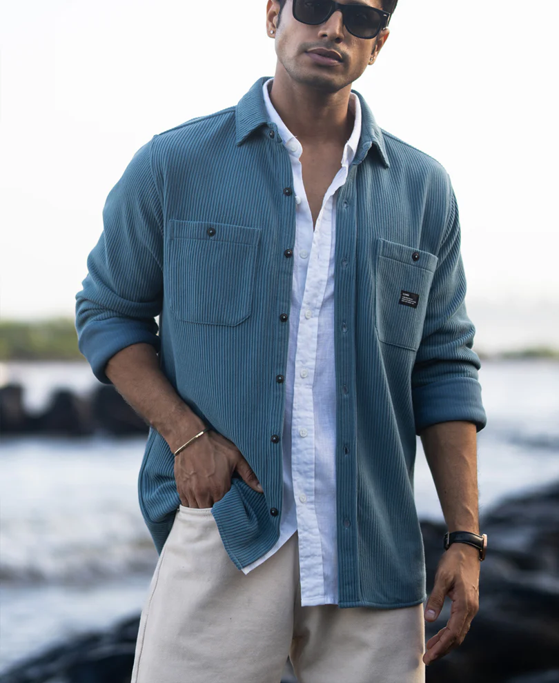 Grey Sky Knit Shirt With Pockets - Image 4