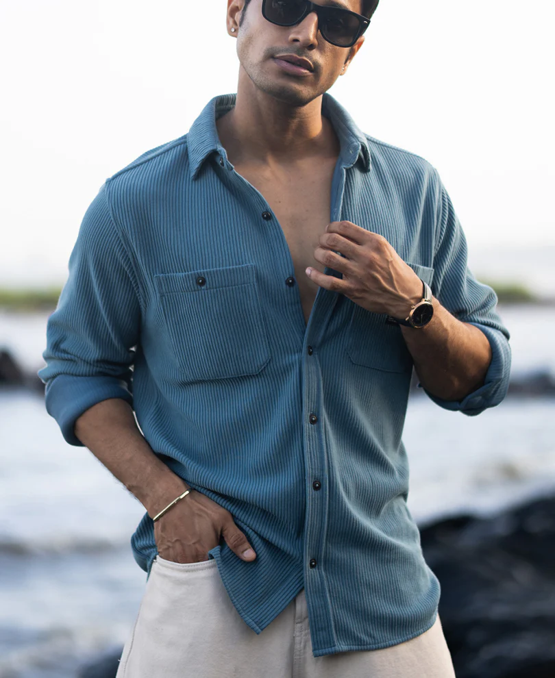 Grey Sky Knit Shirt With Pockets - Image 5