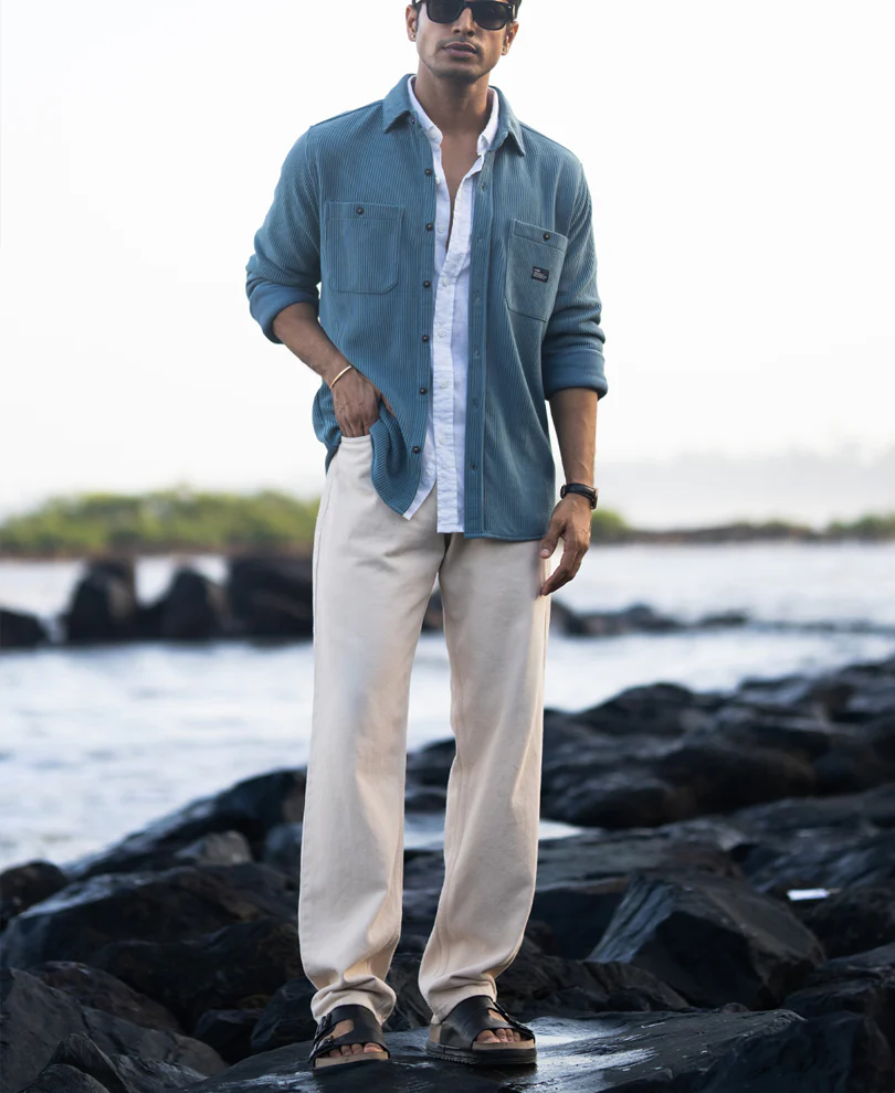 Grey Sky Knit Shirt With Pockets - Image 7