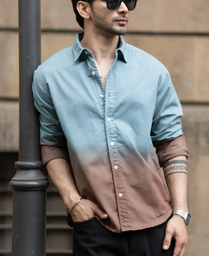 Grey Sky Ombre Shirt 100% Cotton - Image 2