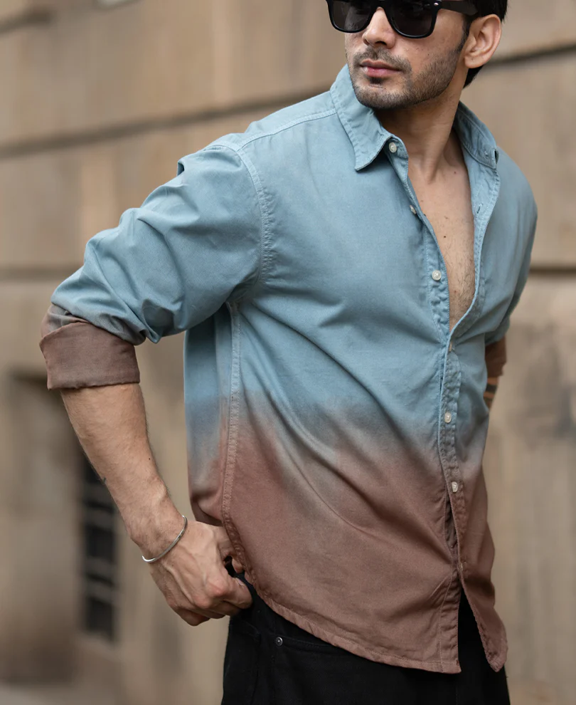 Grey Sky Ombre Shirt 100% Cotton - Image 3