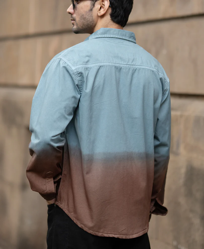 Grey Sky Ombre Shirt 100% Cotton - Image 6