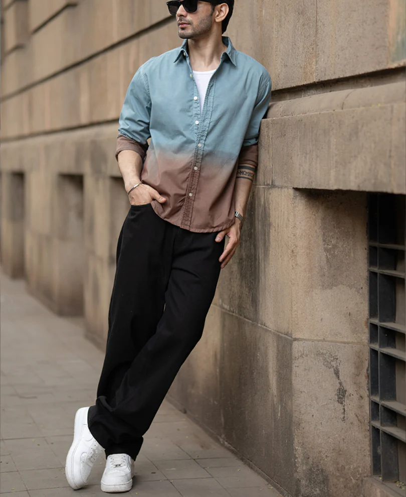 Grey Sky Ombre Shirt 100% Cotton - Image 7