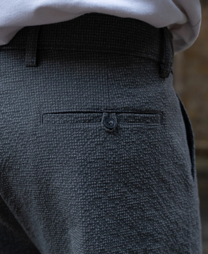 Grey Structured Pleated Trouser - Image 5