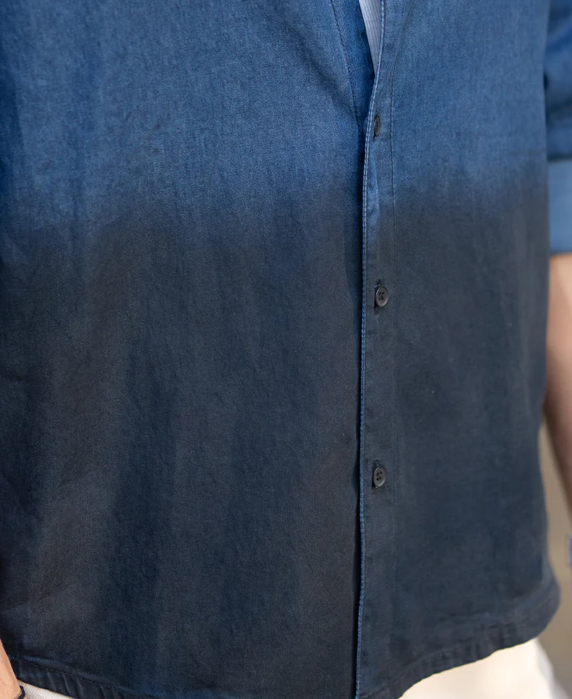 Indigo Ombre Lightweight Shirt 100% Cotton - Image 4