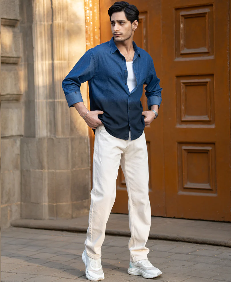 Indigo Ombre Lightweight Shirt 100% Cotton - Image 7