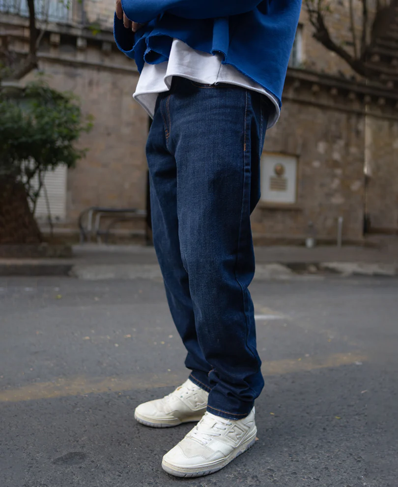 Indigo Regular Fit Denim Jeans 100% Cotton - Image 2
