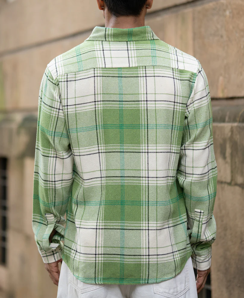 Jade Green Structured Checks Shirt - Image 6