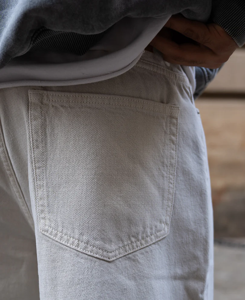 Cream Beige Baggy Jeans 100% Cotton - Image 5
