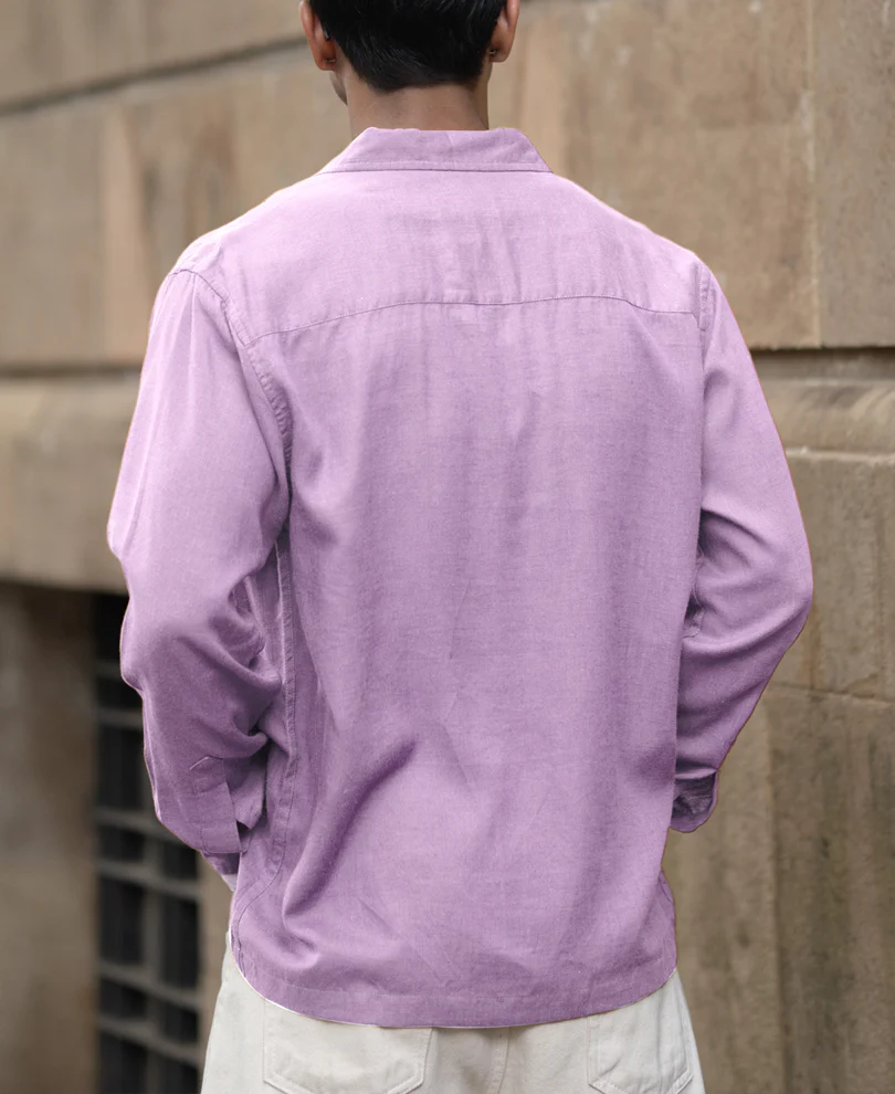 Lavender Double Pocket Linen Shirt - Image 5