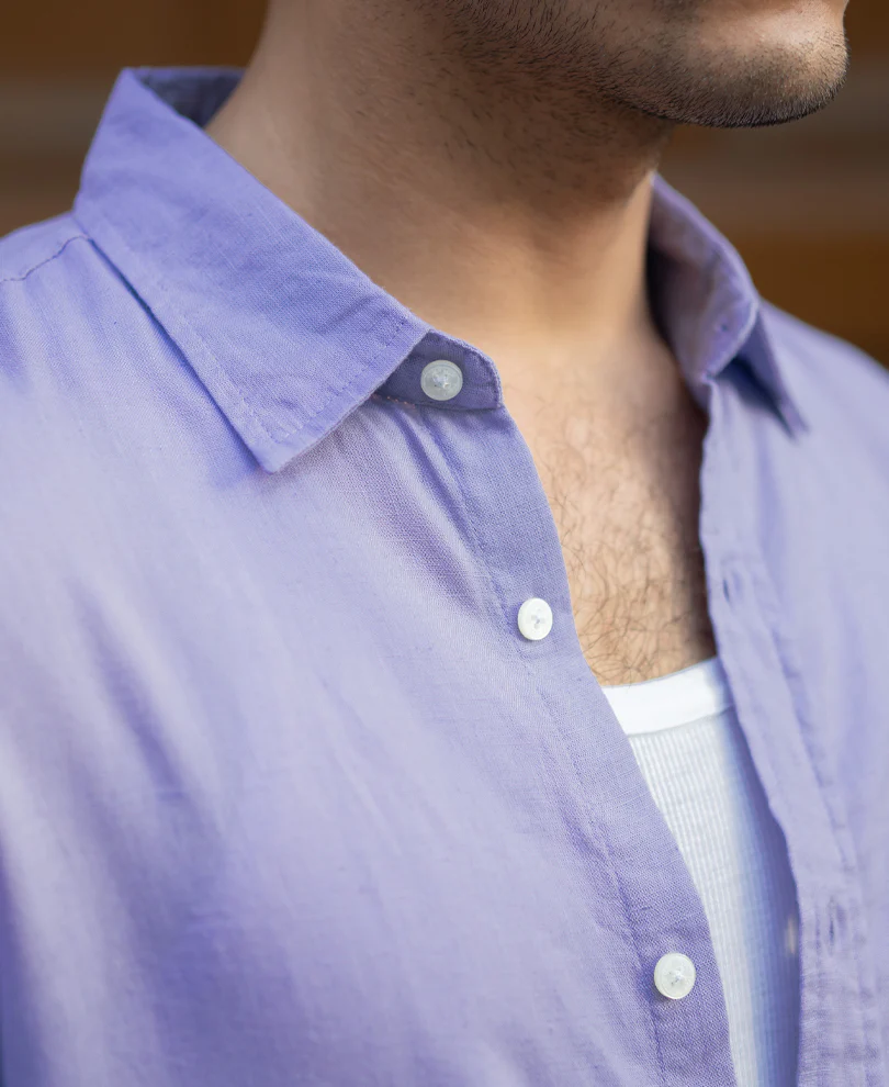 Lavender Linen Blend Shirt - Image 4