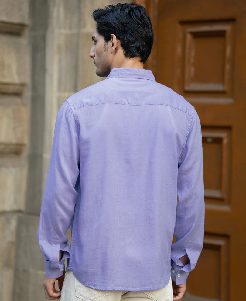 Lavender Linen Blend Shirt - Image 5
