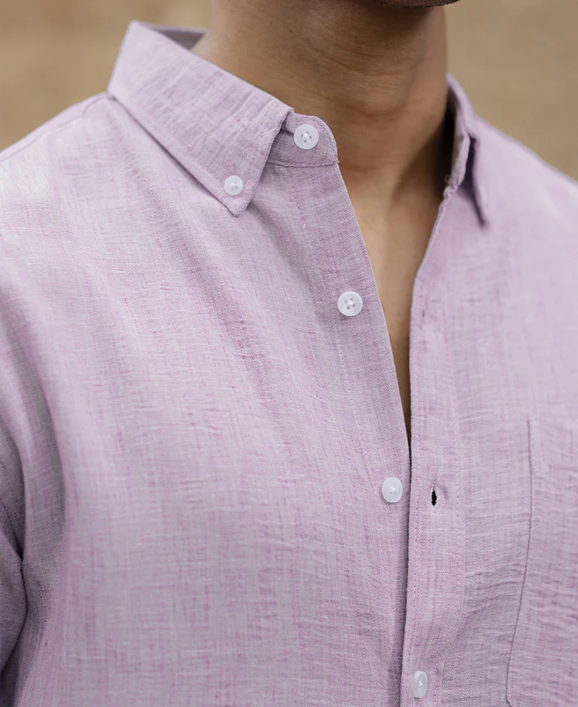 Lavender Slub Textured Shirt - Image 3