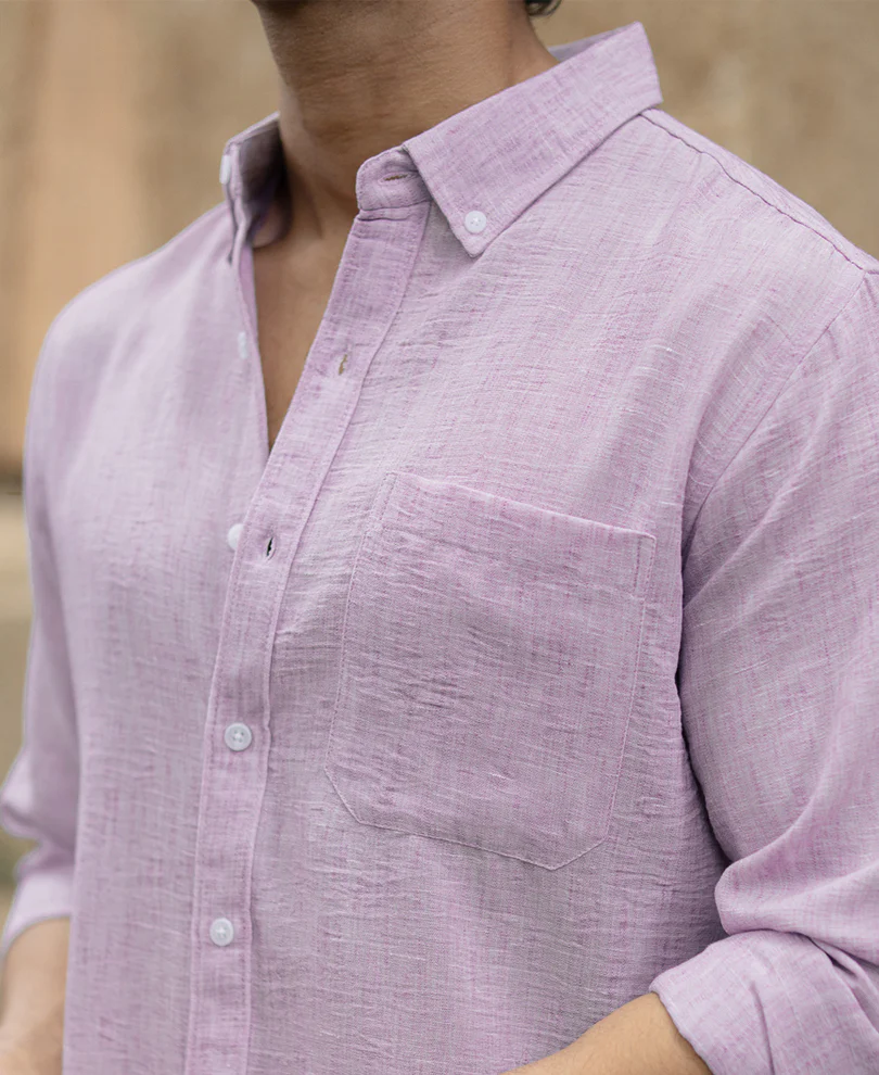 Lavender Slub Textured Shirt - Image 4