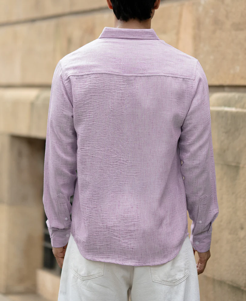 Lavender Slub Textured Shirt - Image 5