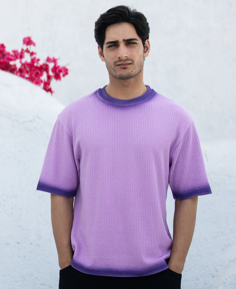 Lavender Sprayed Structure T-Shirt - Image 2