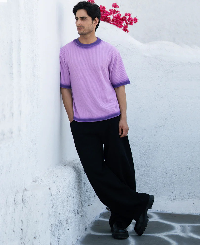 Lavender Sprayed Structure T-Shirt - Image 6