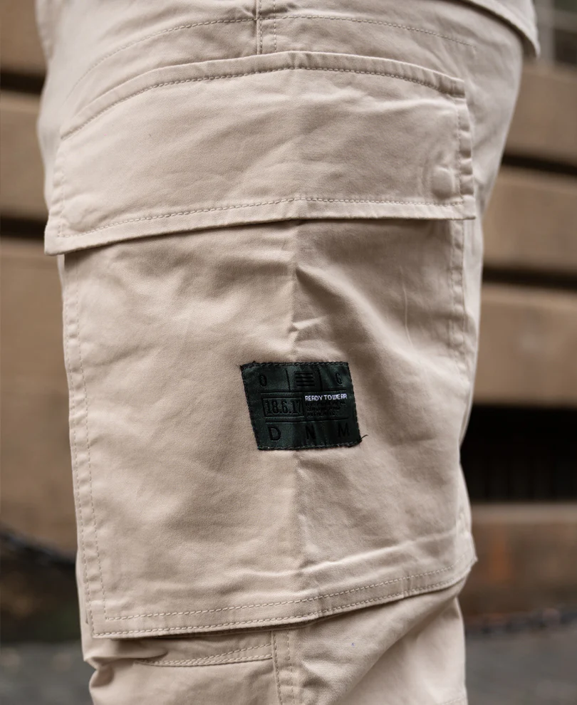 Light Beige Cotton Cargo Trouser - Image 4