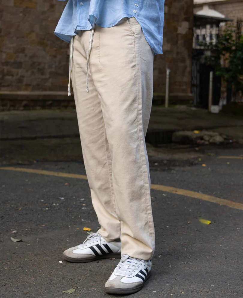 Light Beige Linen Trouser - Image 3