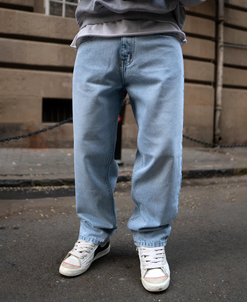 Light Blue Distress Jeans 100% Cotton - Image 2