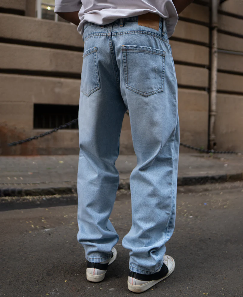 Light Blue Distress Jeans 100% Cotton - Image 4